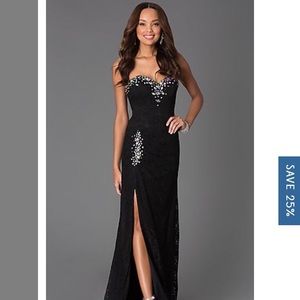 Black Embellished Formal Gown